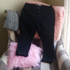 Black ankle high rise jeans
